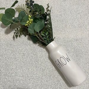 rae dunn grow white ceramic vase cottagecore farmhouse flower plant garden decor